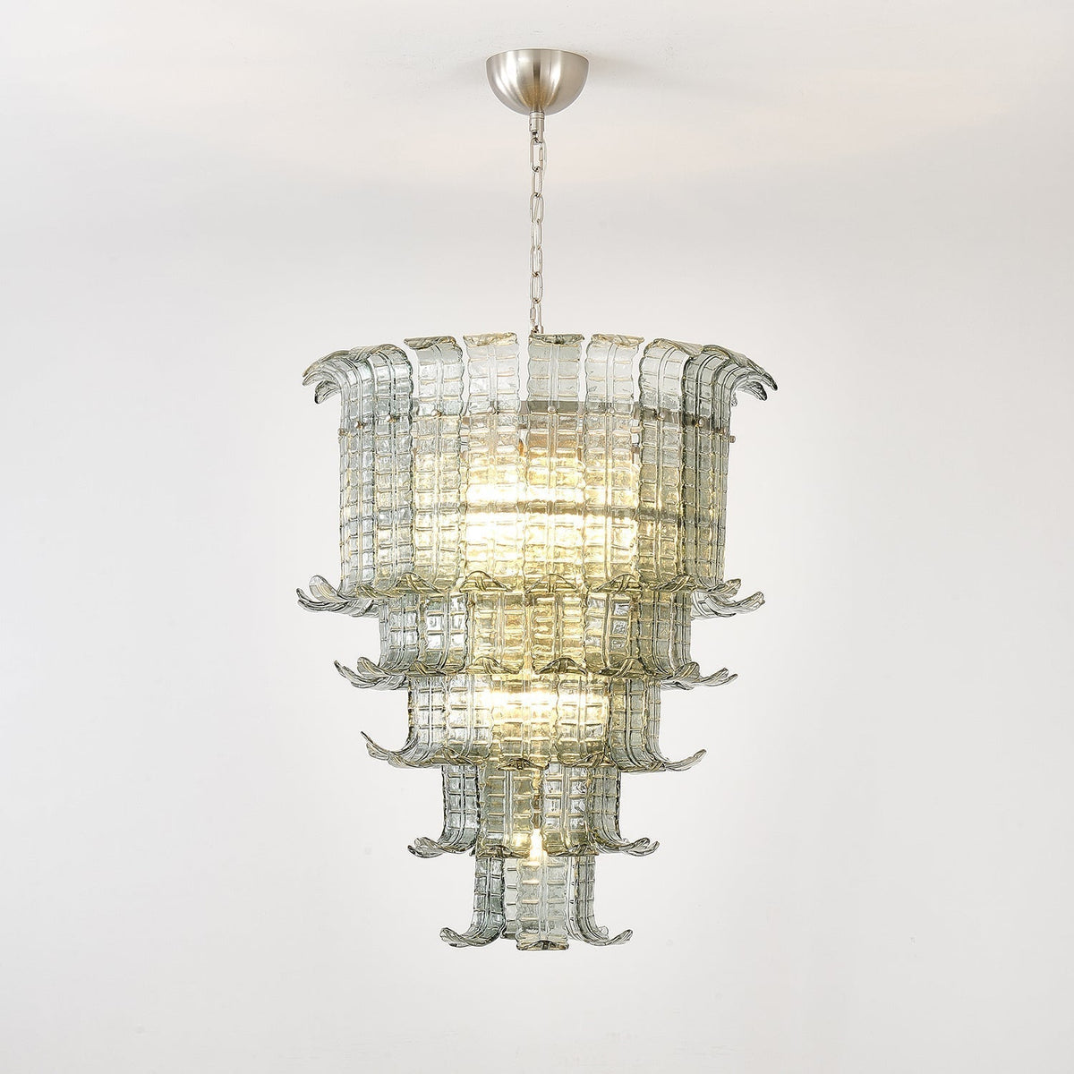 Yisk Chandelier Cascade Murano Glass Tiered Vintage