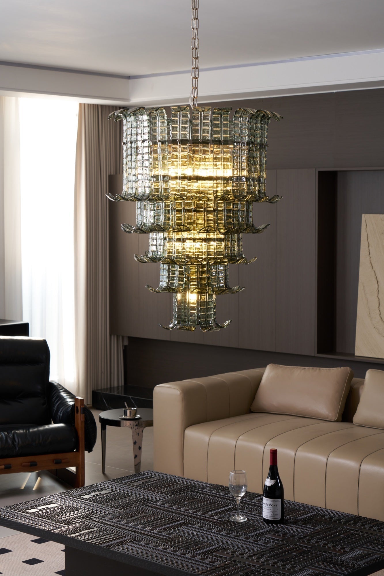 Yisk Chandelier Cascade Murano Glass Tiered Vintage