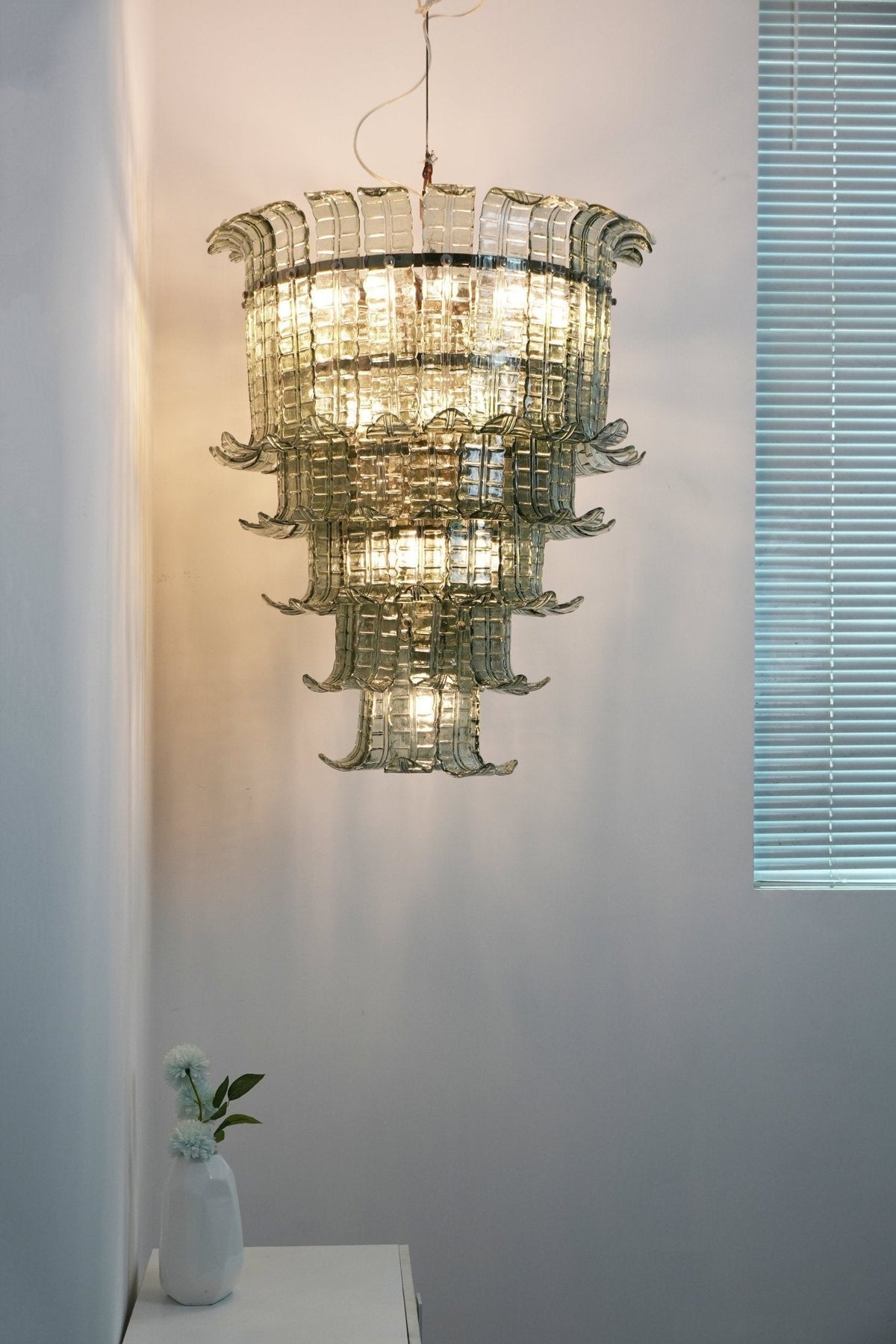 Yisk Chandelier Cascade Murano Glass Tiered Vintage