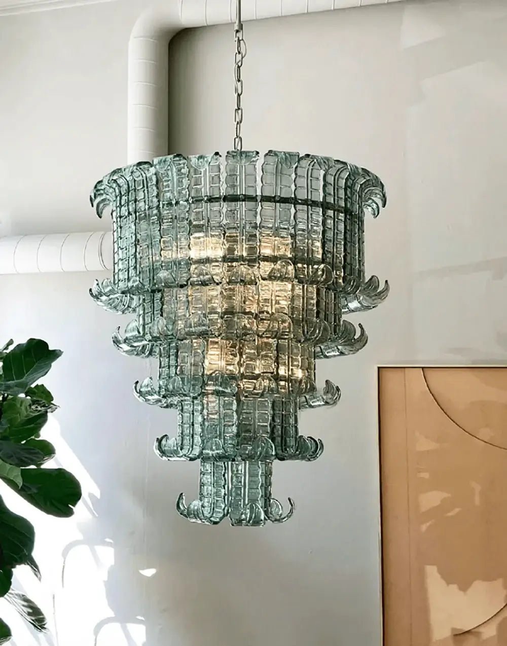 Yisk Chandelier Cascade Murano Glass Tiered Vintage