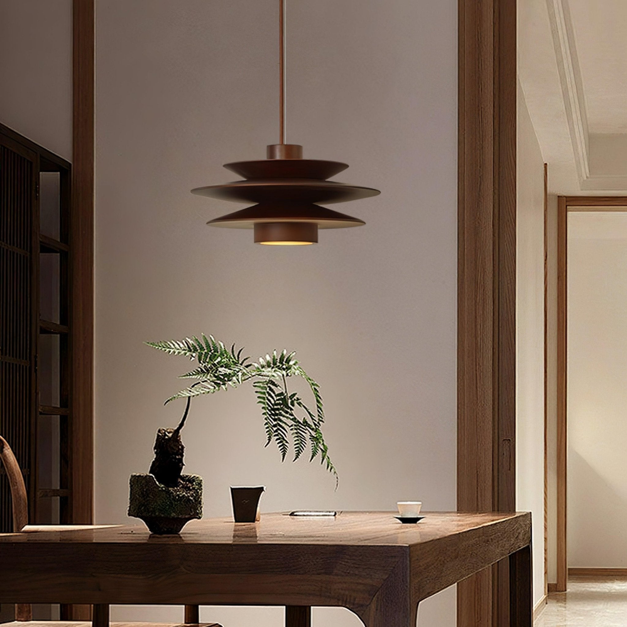 Marshire Wooden Disc Pendant Light