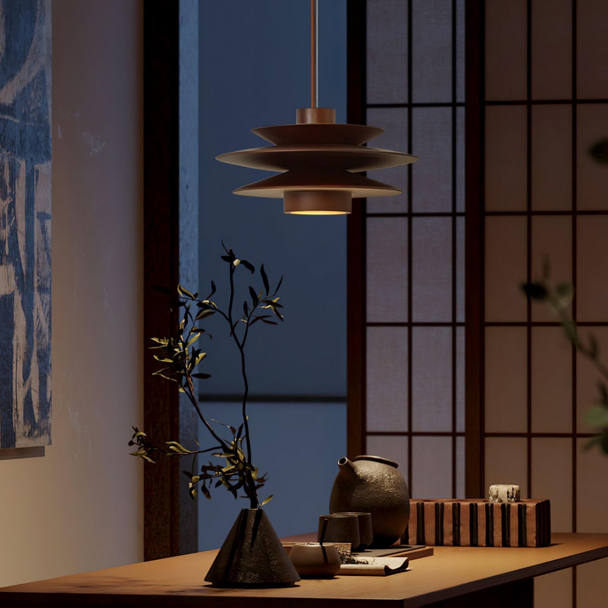 Marshire Wooden Disc Pendant Light