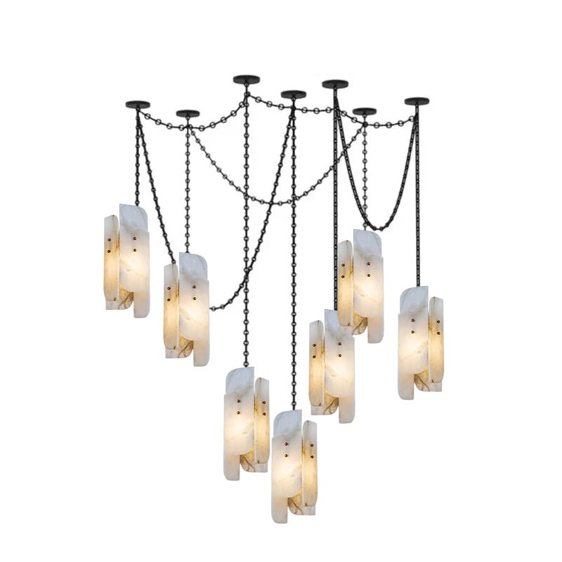 Aurevian Cascading Chain Cluster Chandelier