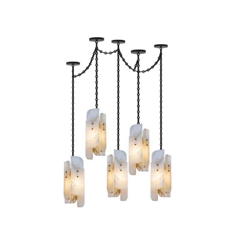 Aurevian Cascading Chain Cluster Chandelier