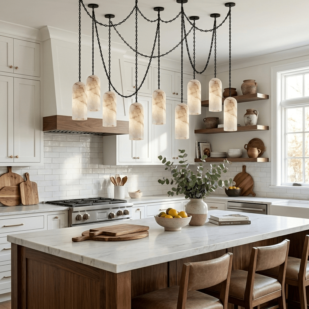 Auberon Cascading Chain Capsule Chandelier