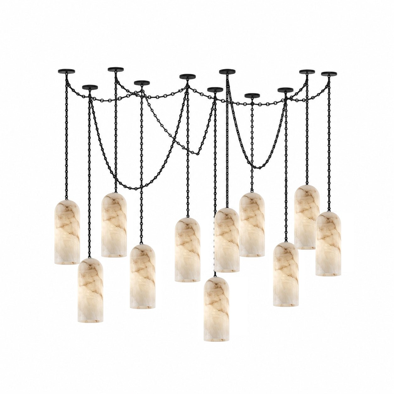 Auberon Cascading Chain Capsule Chandelier