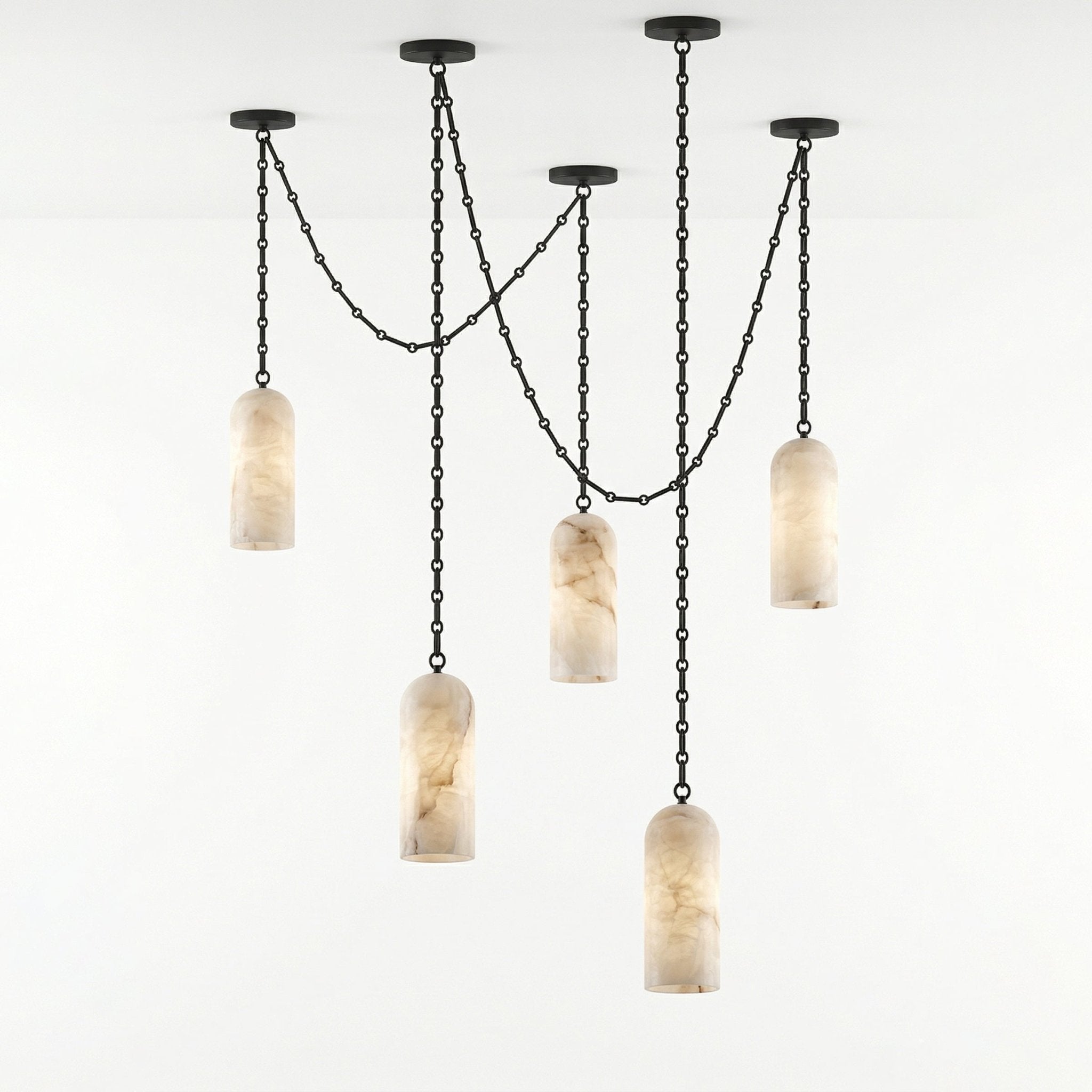 Auberon Cascading Chain Capsule Chandelier