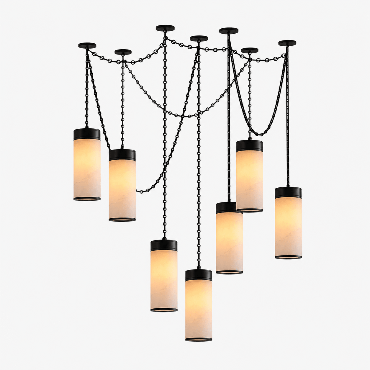 Lysander Cascading Chain Cylinder Chandelier