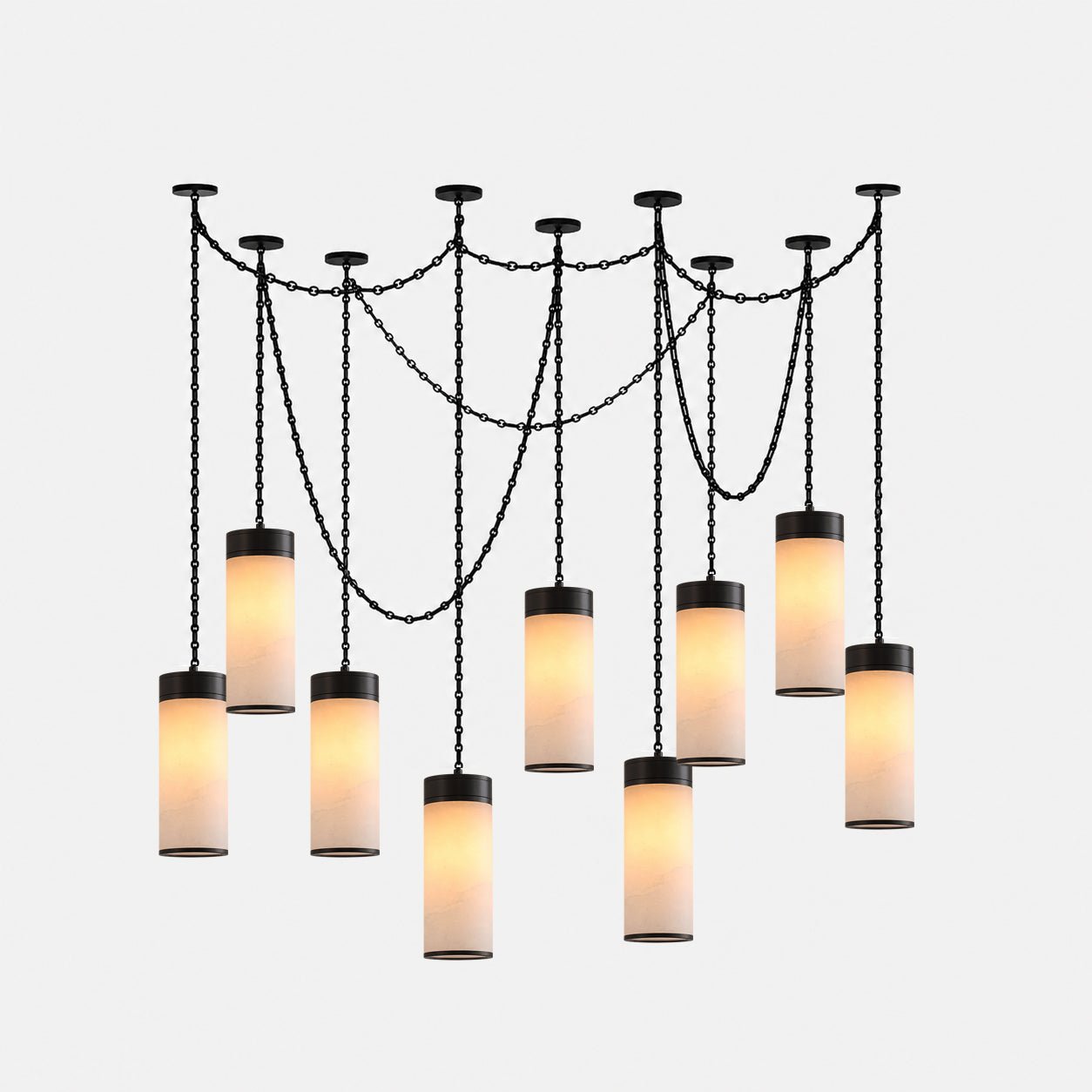 Lysander Cascading Chain Cylinder Chandelier
