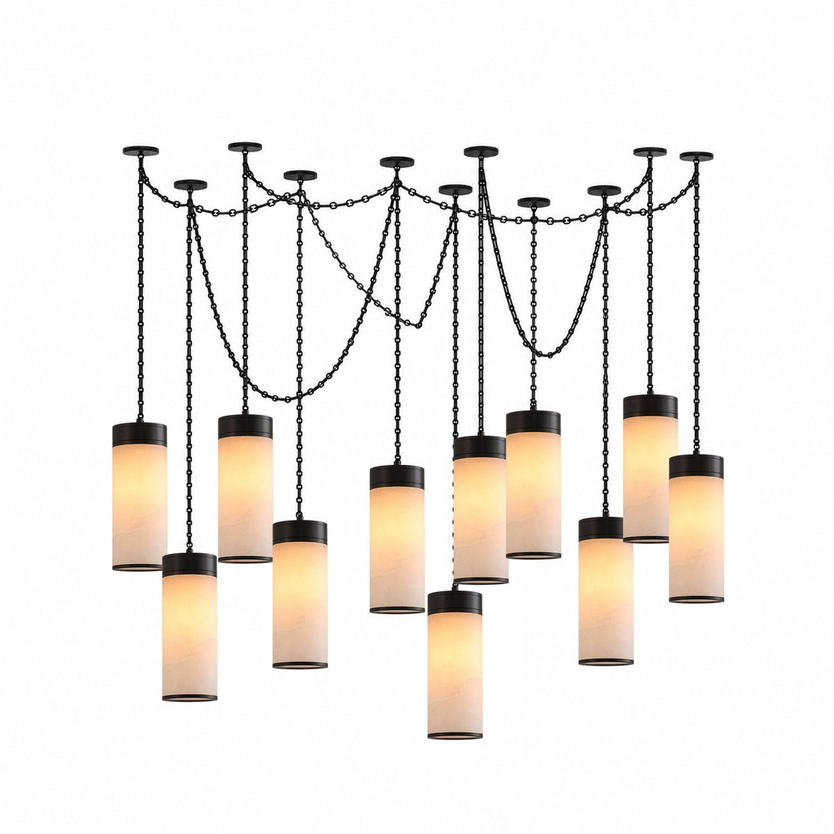 Lysander Cascading Chain Cylinder Chandelier