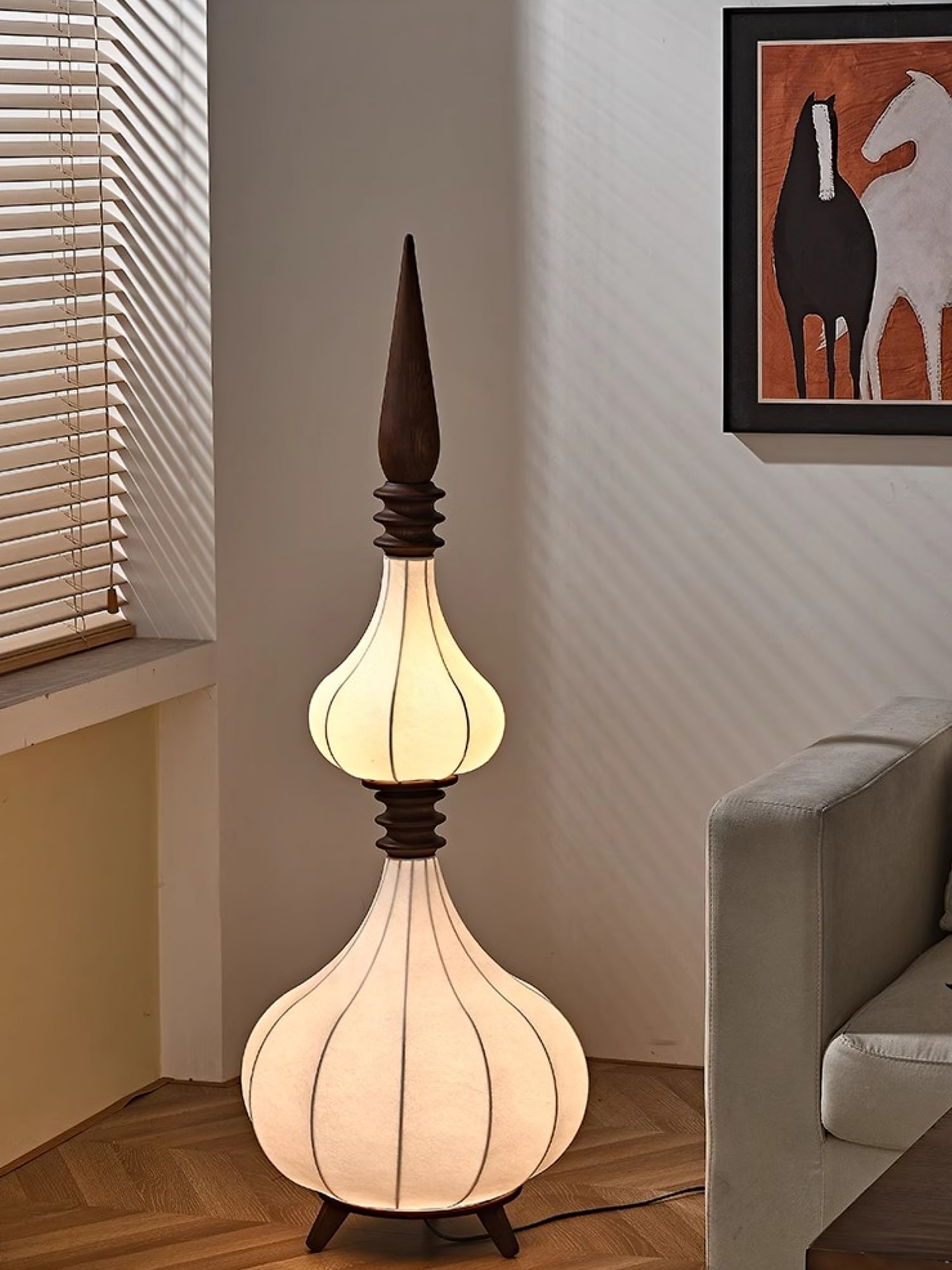Cetalyra Tiered Gourd Floor Lamp