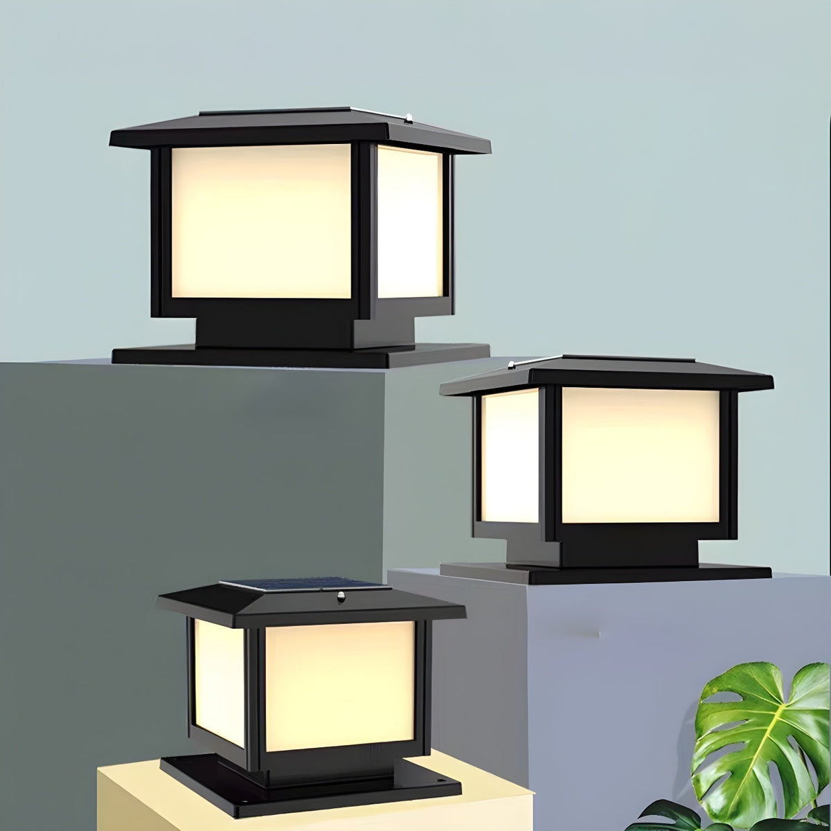 Avenuina Pavilion-style Square Solar Outdoor Light