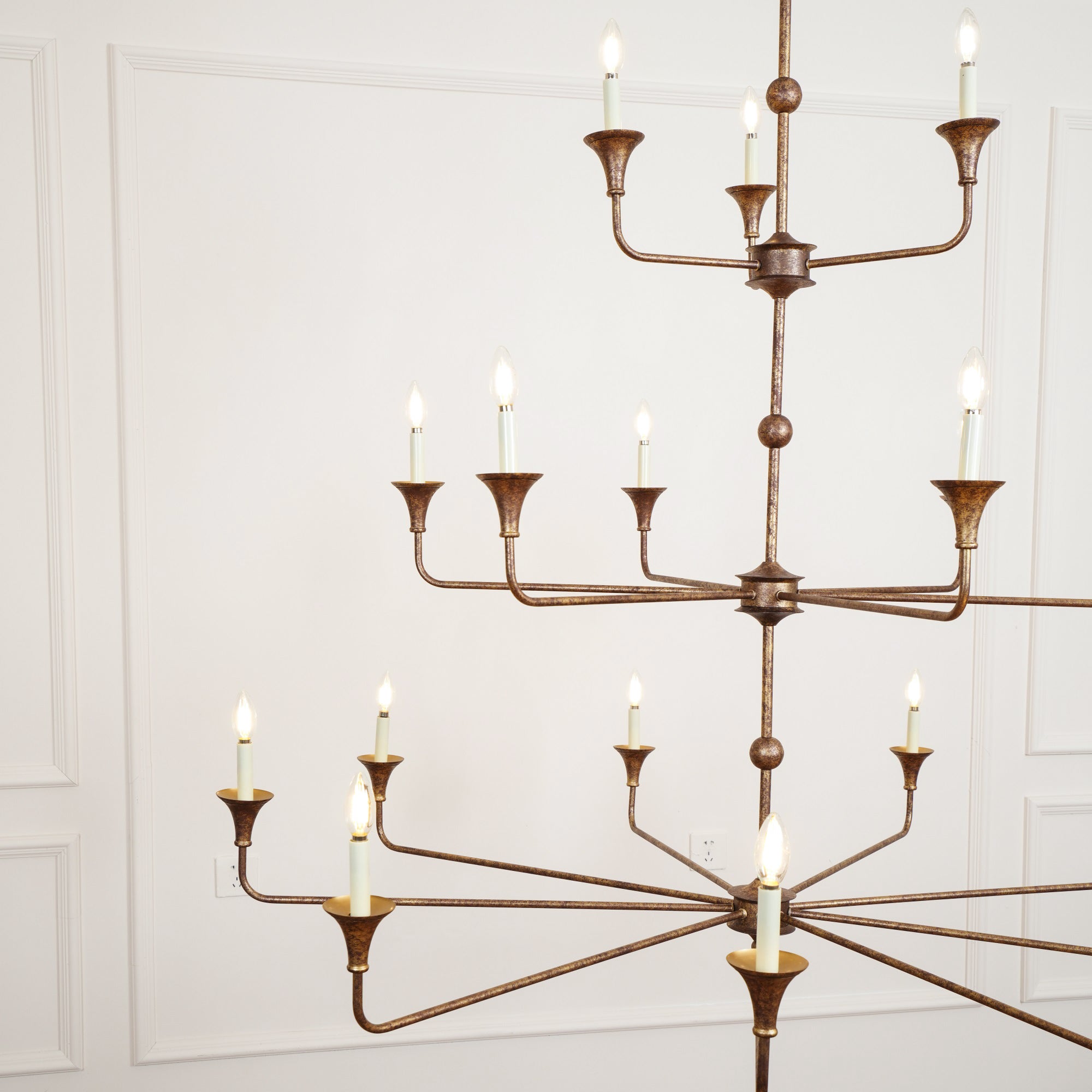 Wisp Grande Vintage Industrial Bronze Chandelier - Neutral Decor