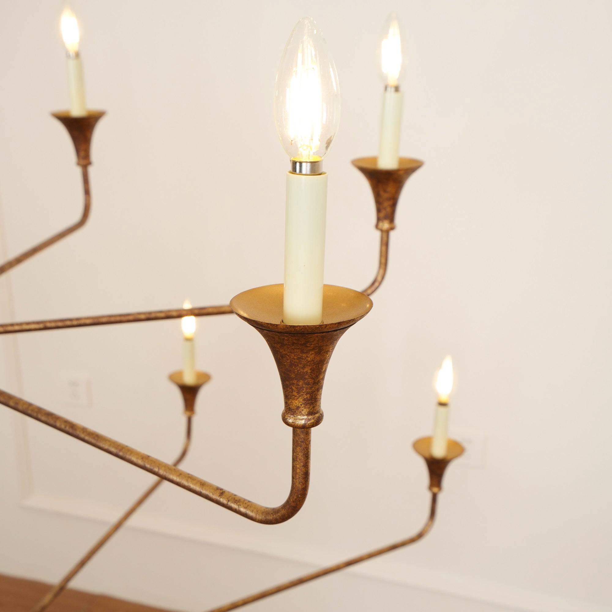 Wisp Grande Vintage Industrial Bronze Chandelier - Neutral Decor