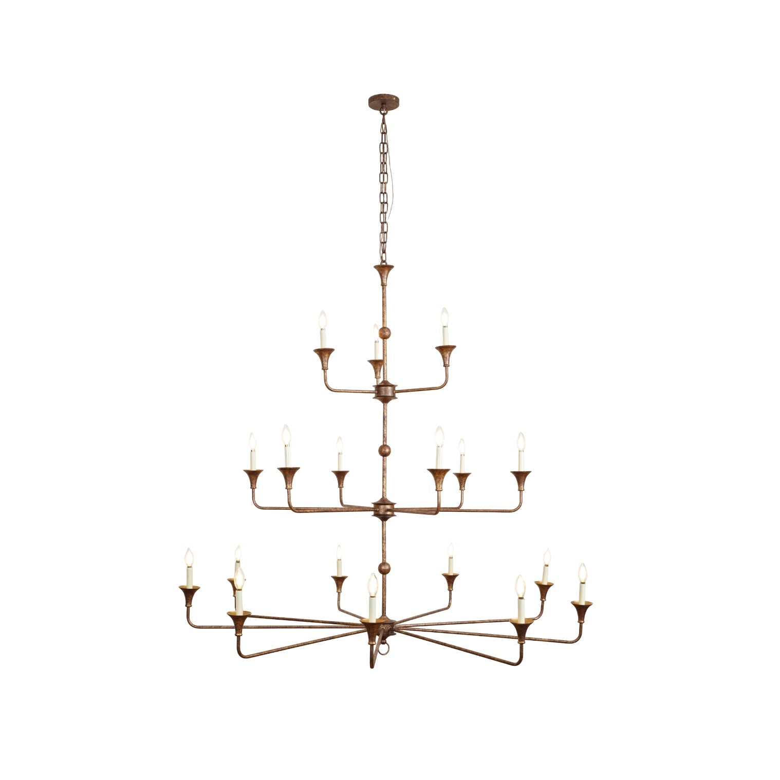 Wisp Grande Vintage Industrial Bronze Chandelier - Neutral Decor