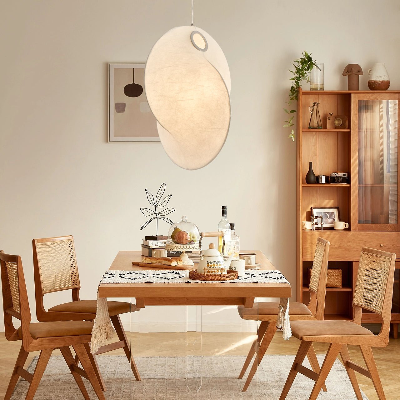Verine Sculptural Mulberry Silk Pendant Light