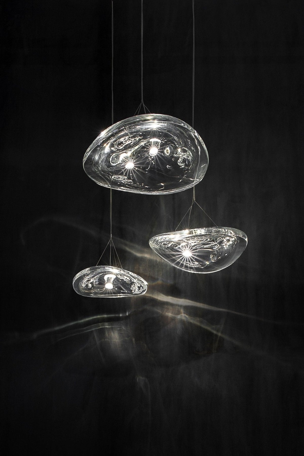 Glacial Float Cascade  Glass Chandelier