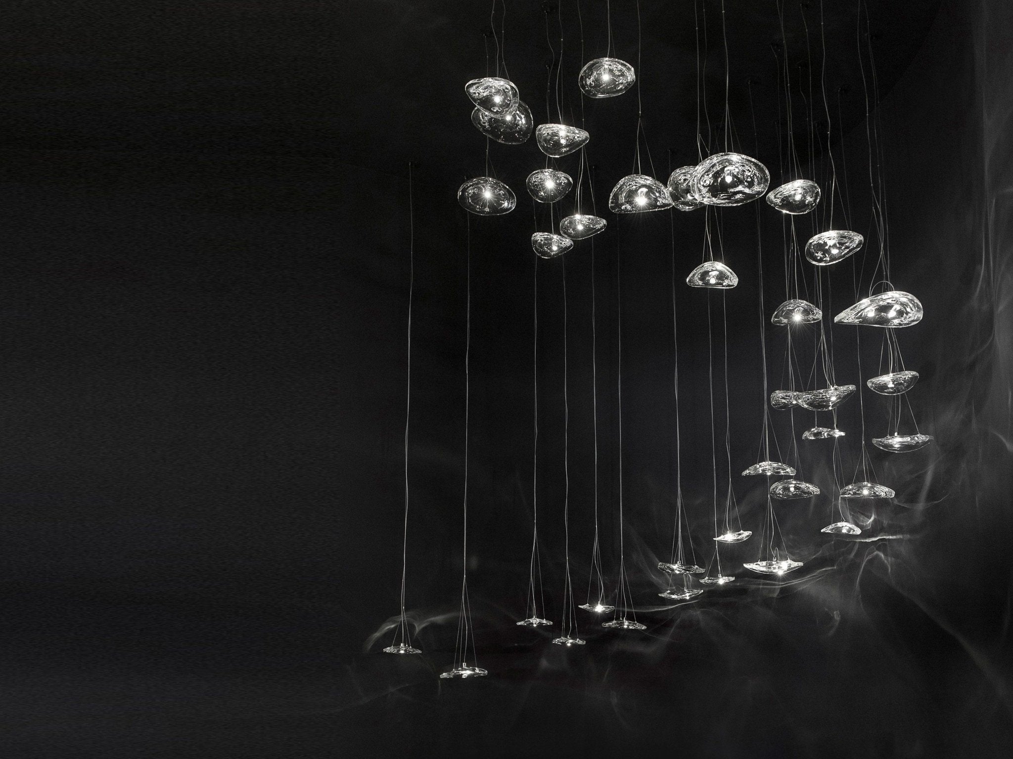 Glacial Float Cascade  Glass Chandelier