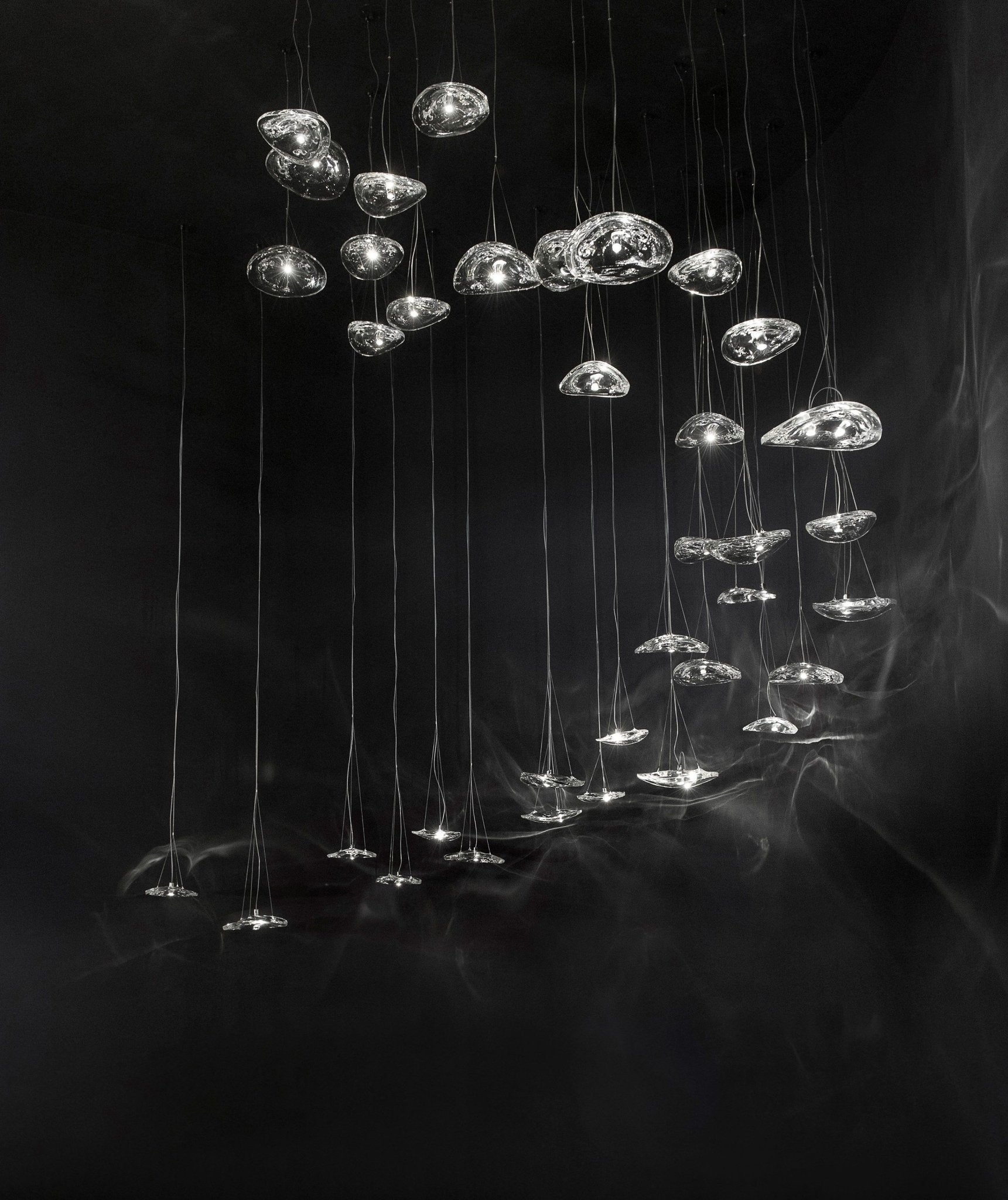 Glacial Float Cascade  Glass Chandelier