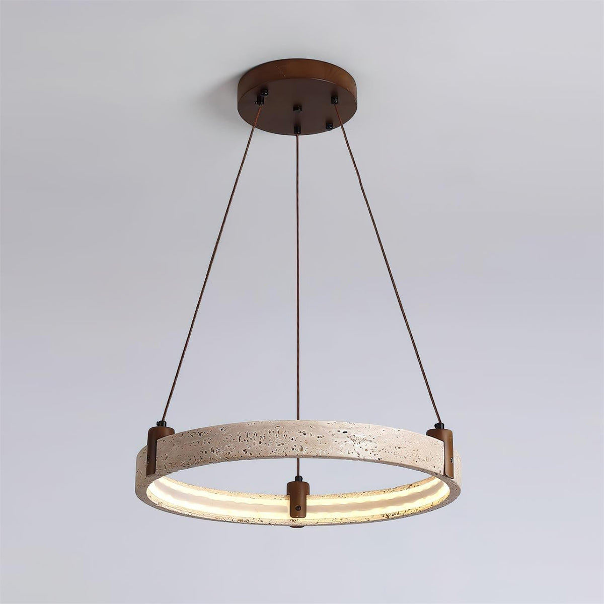 Celestial Orbit Travertine Ring Chandelier