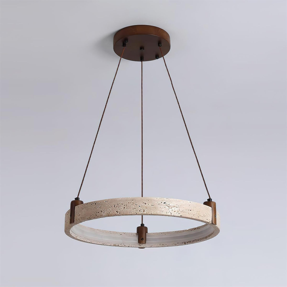 Celestial Orbit Travertine Ring Chandelier