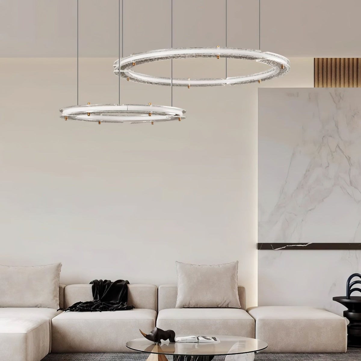 Lunara Dual-Ring Crystal Chandelier