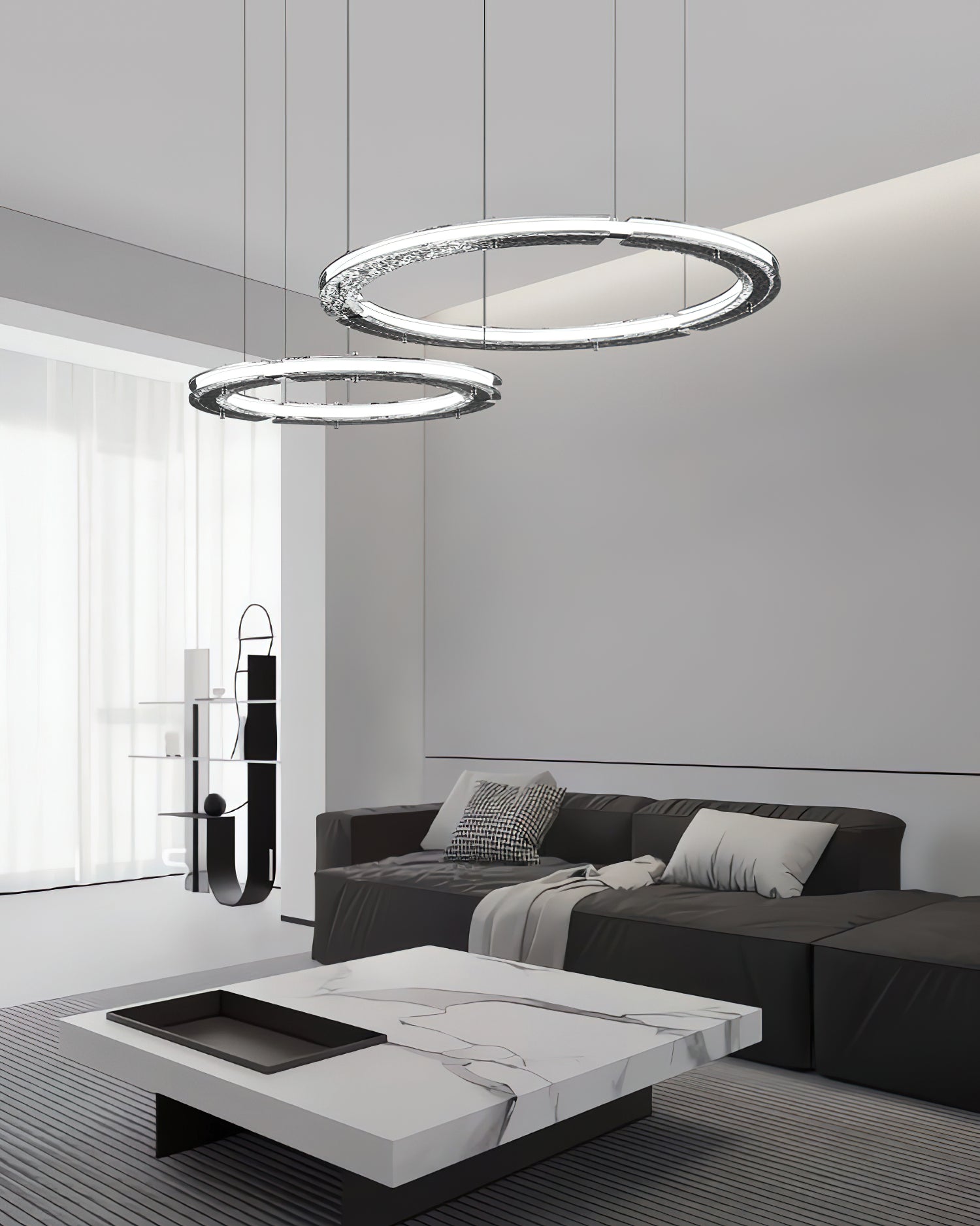 Lunara Dual-Ring Crystal Chandelier
