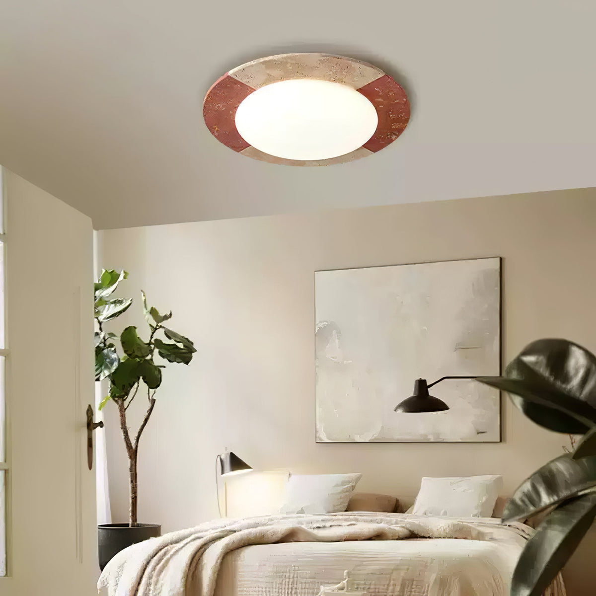 Zeraeos Travertine Ceiling Light
