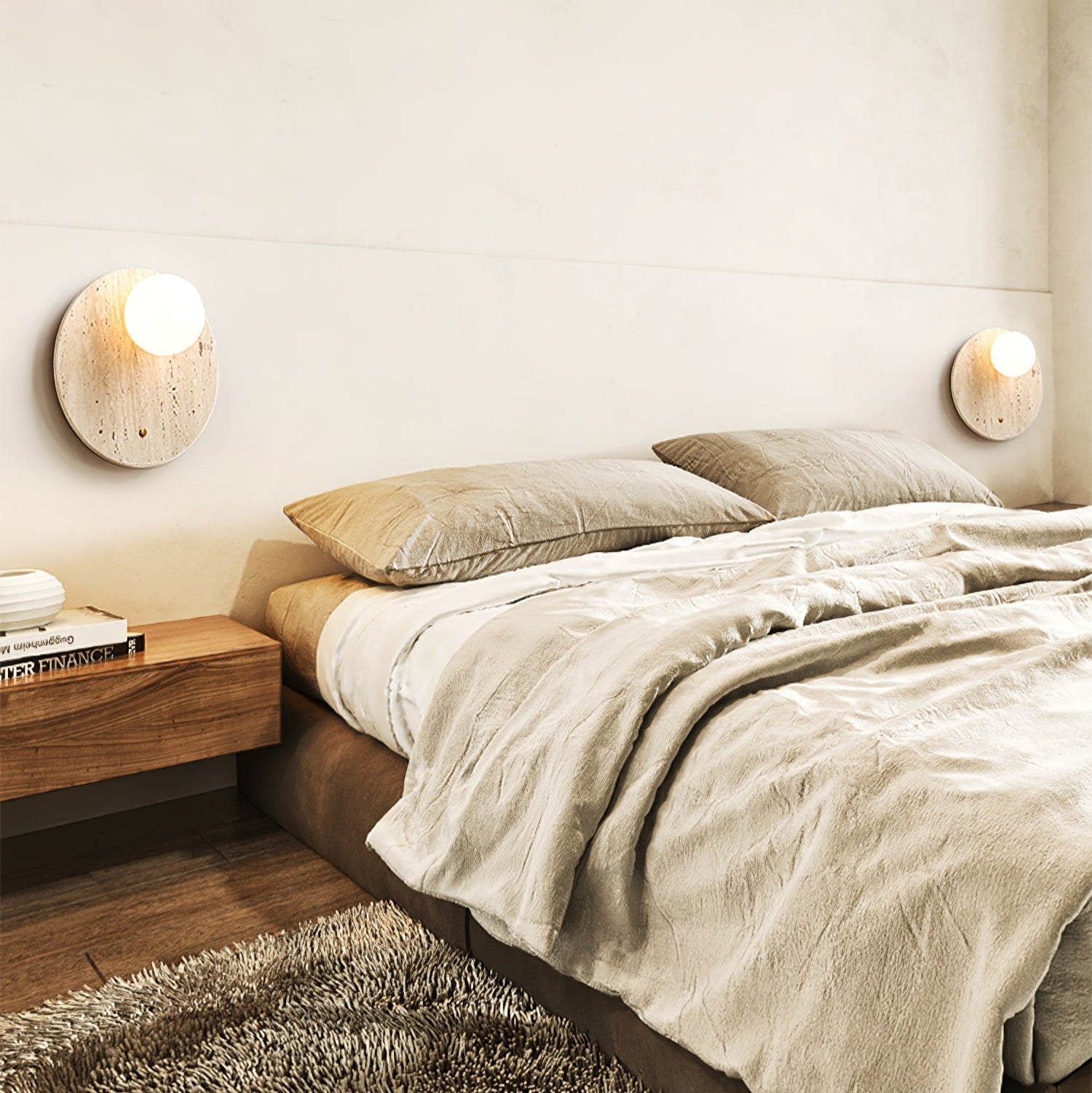 Syloryra Minimalist Travertine Wall Light - Neutral Decor