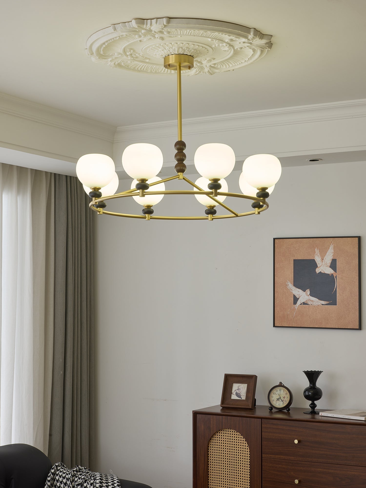 Nydoriel Premium Nordic Art Brass Wood Chandelier