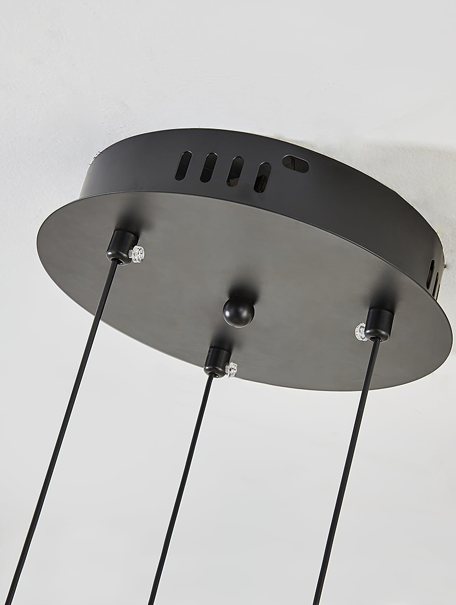 Chandelier Black White Rods and Globe Modern