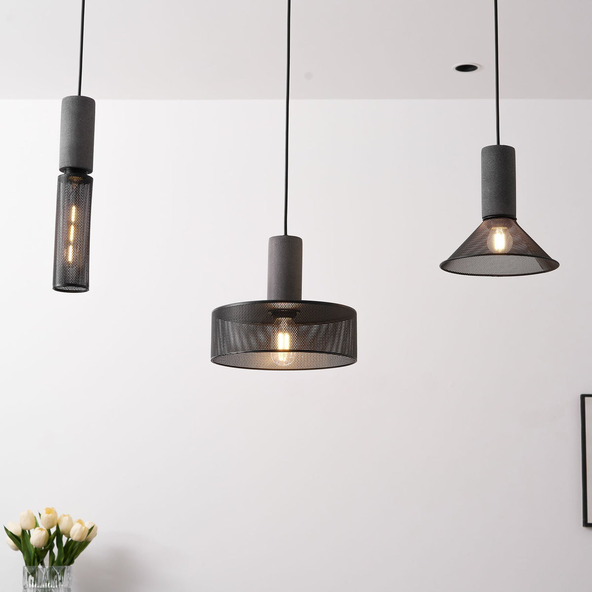 Bellwick Cement Mesh Pendant Light