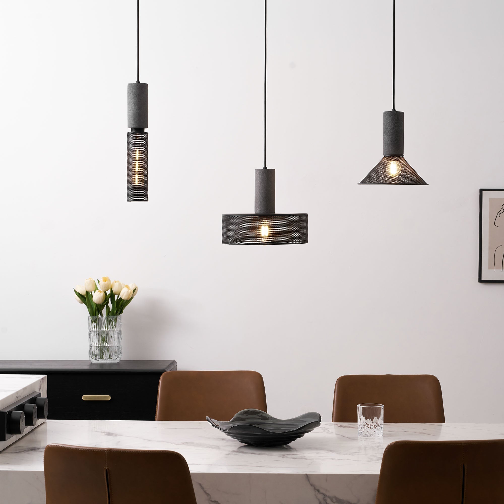 Bellwick Cement Mesh Pendant Light