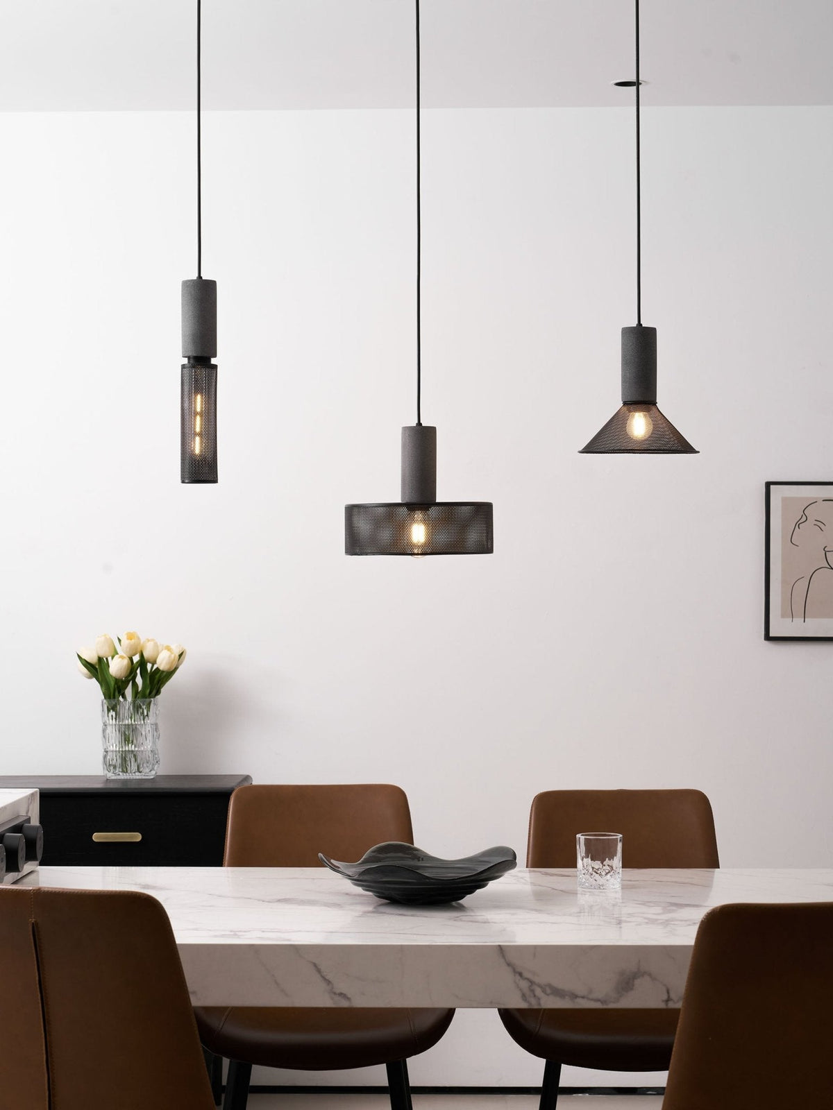Bellwick Cement Mesh Pendant Light