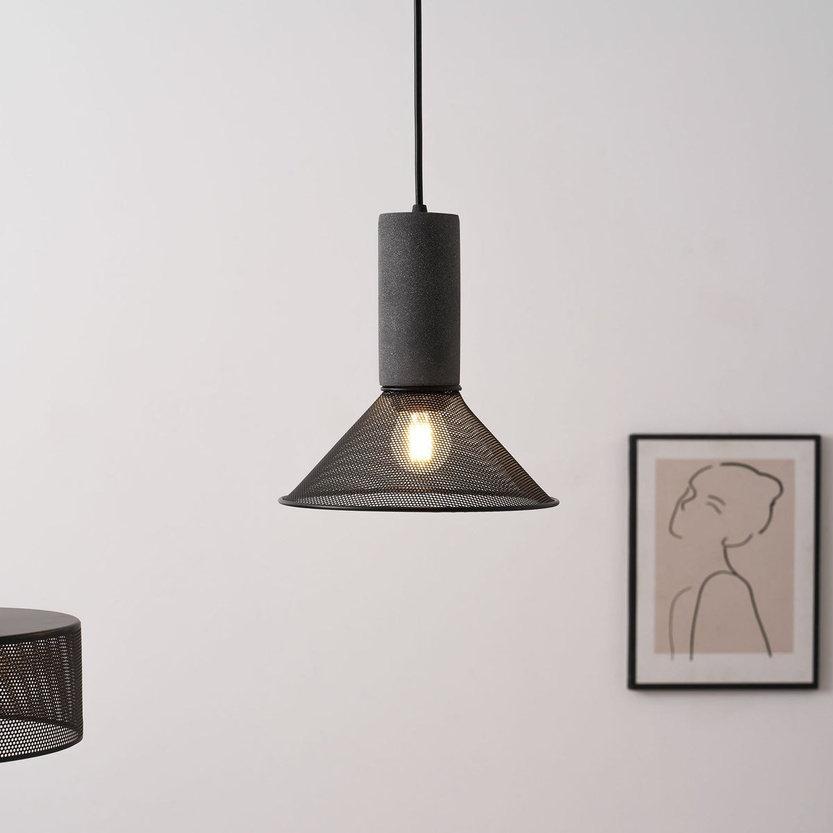 Bellwick Cement Mesh Pendant Light