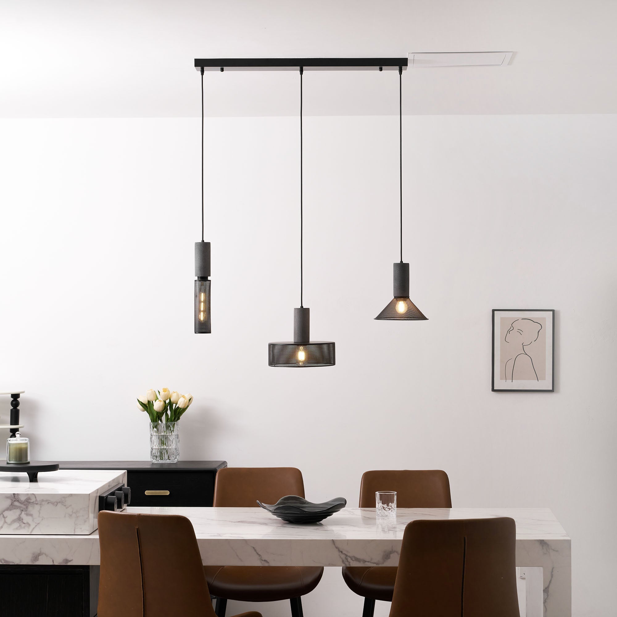 Bellwick Cement Mesh Pendant Light
