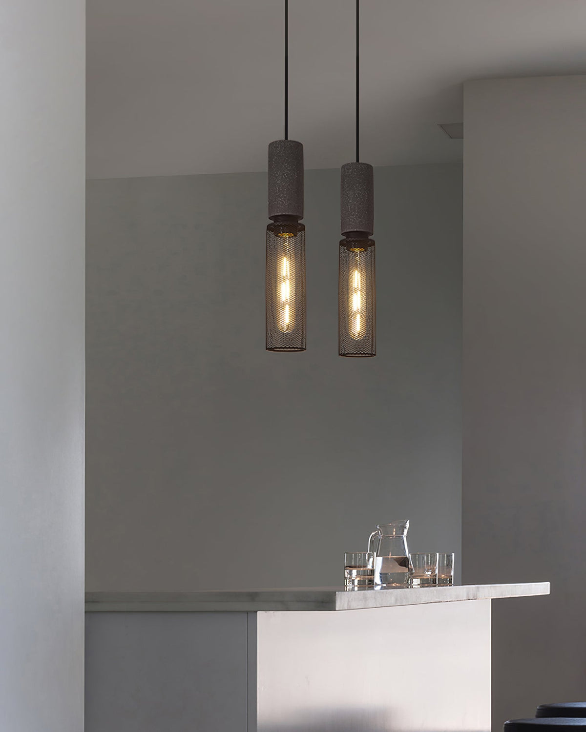 Hexa Cement Mesh Pendant Light