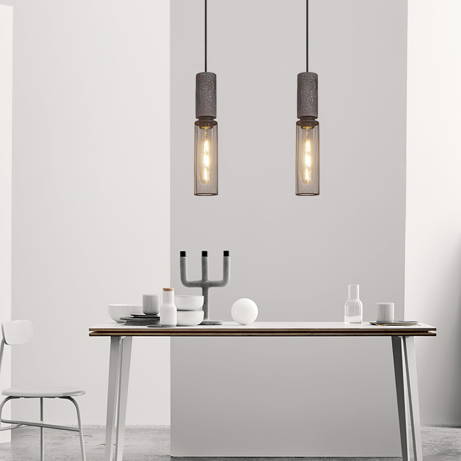 Bellwick Cement Mesh Pendant Light