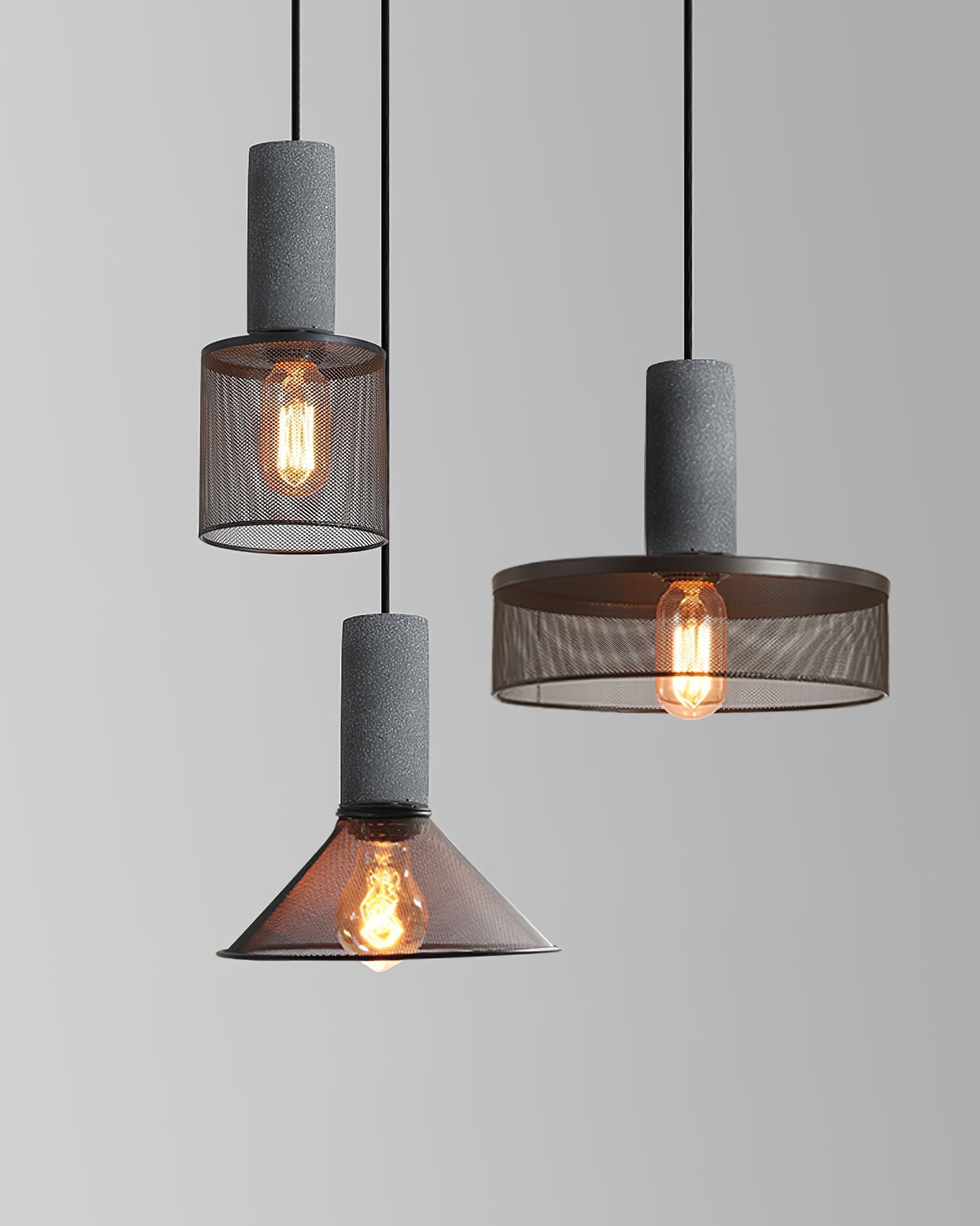 Hexa Cement Mesh Pendant Light