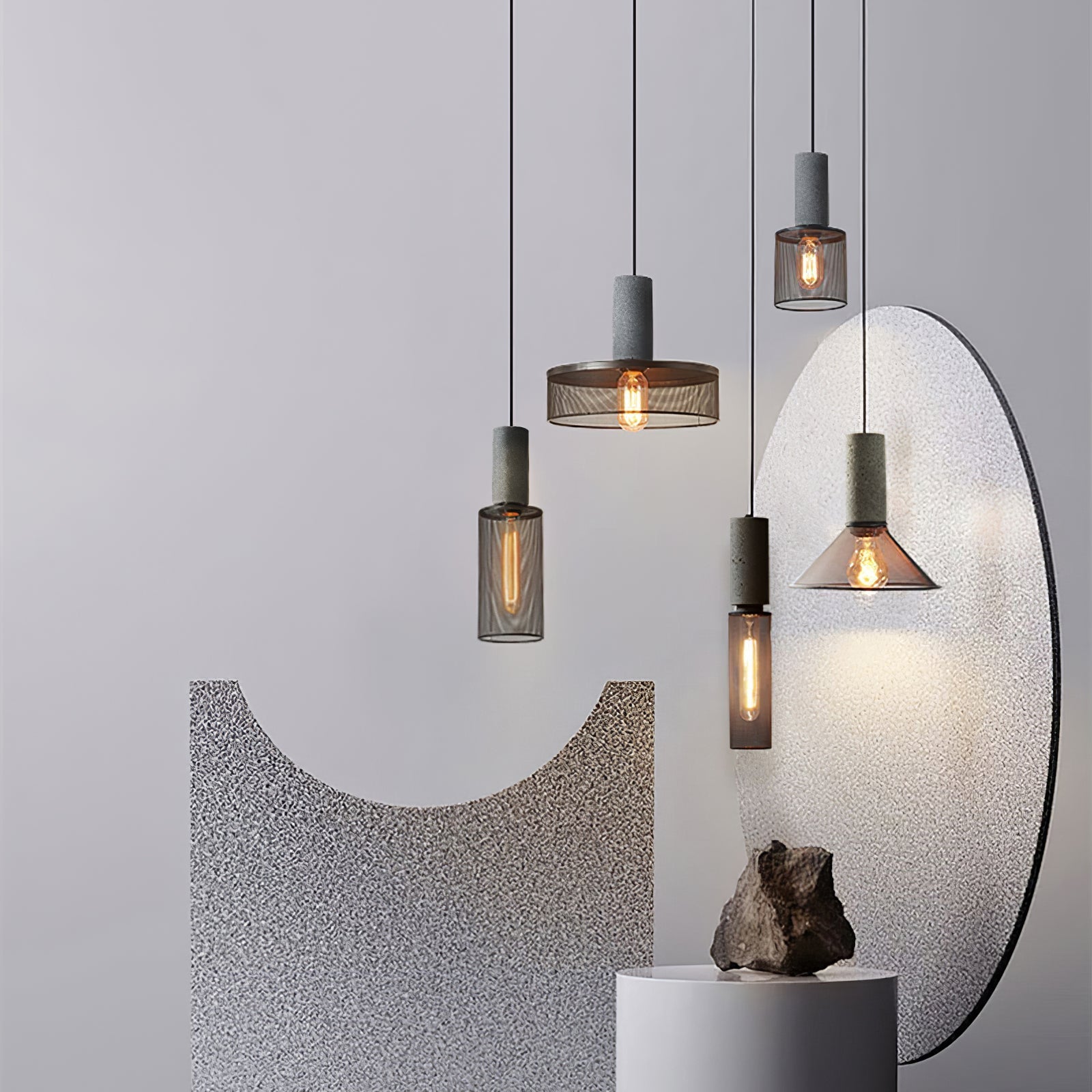 Bellwick Cement Mesh Pendant Light