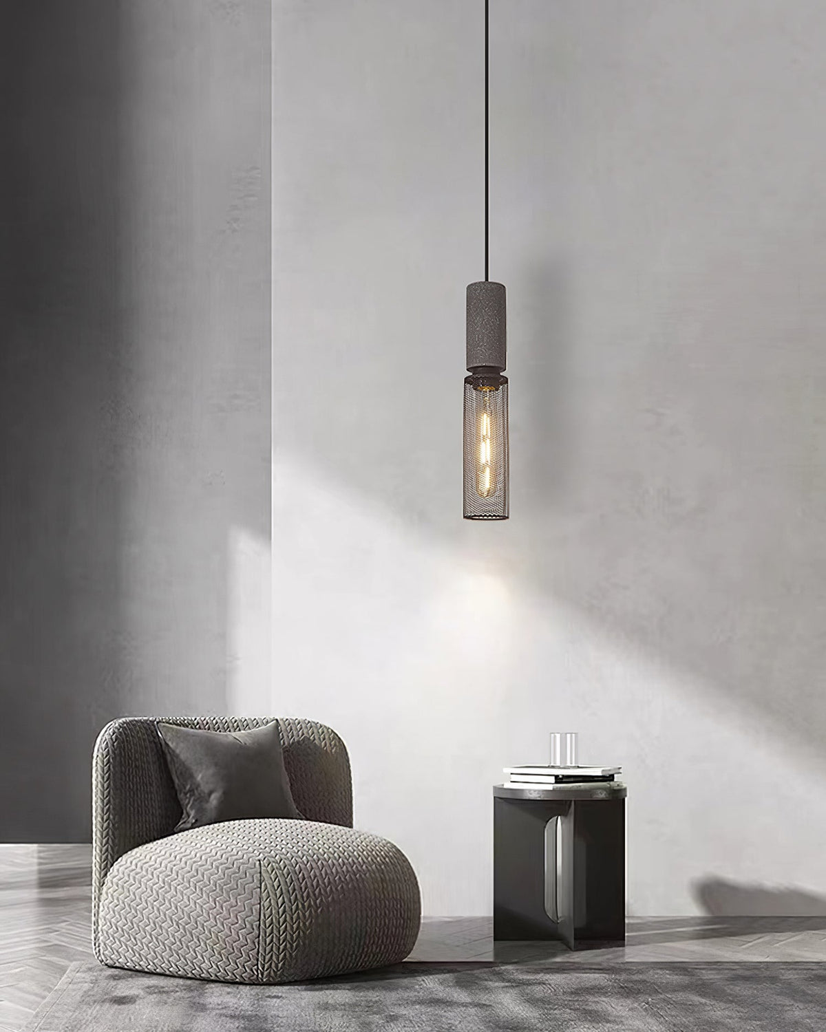 Hexa Cement Mesh Pendant Light