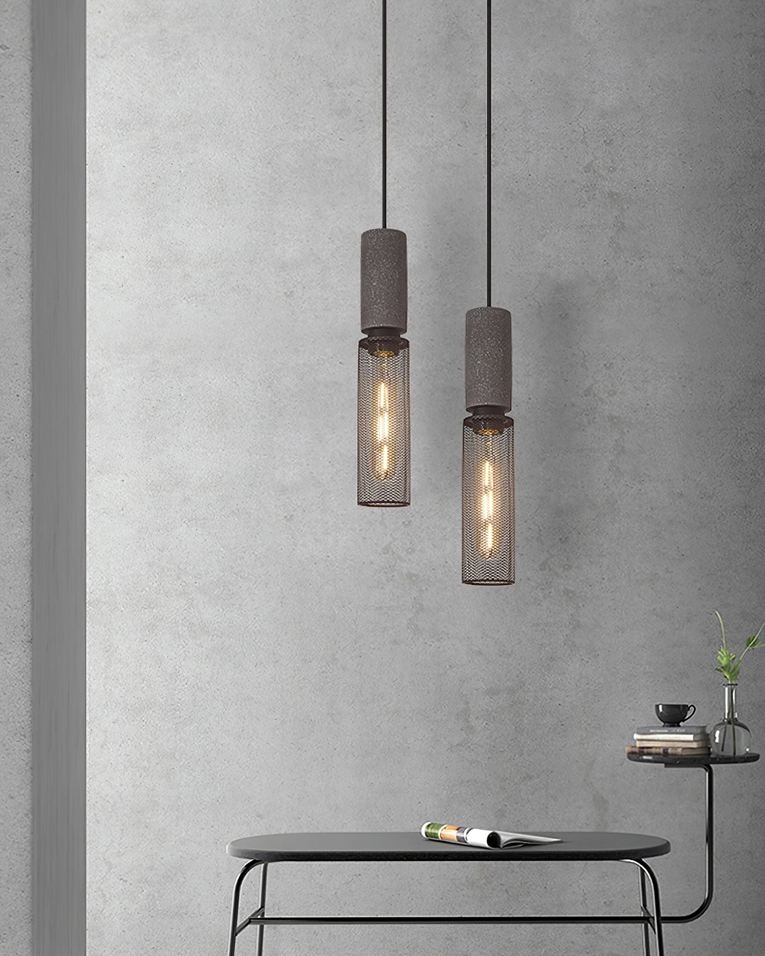 Hexa Cement Mesh Pendant Light