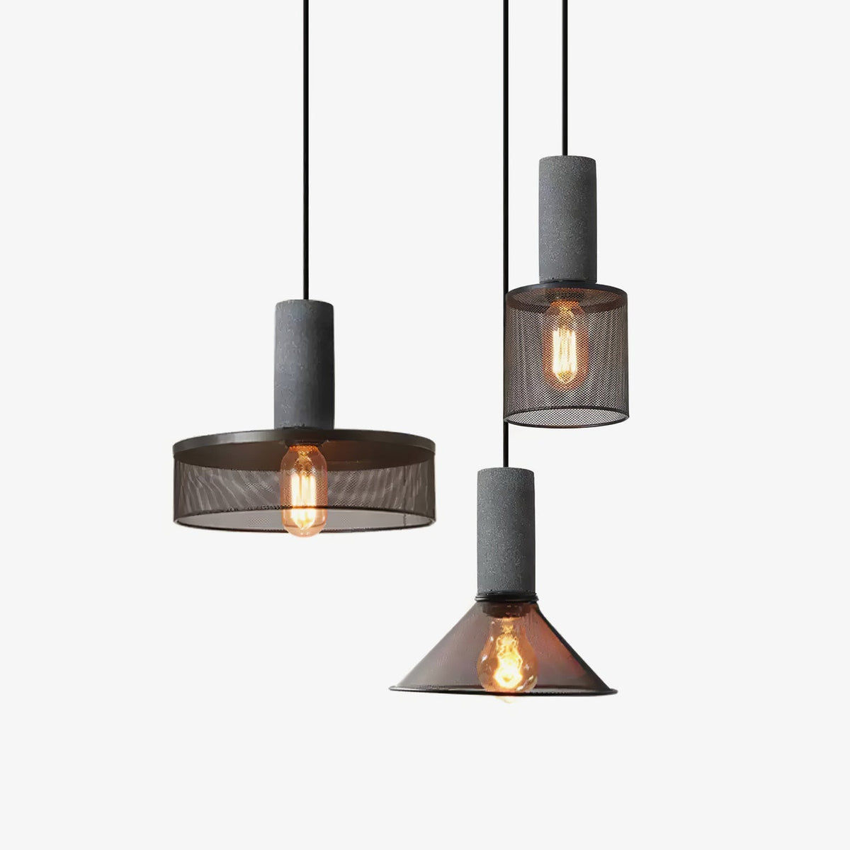 Hexa Cement Mesh Pendant Light
