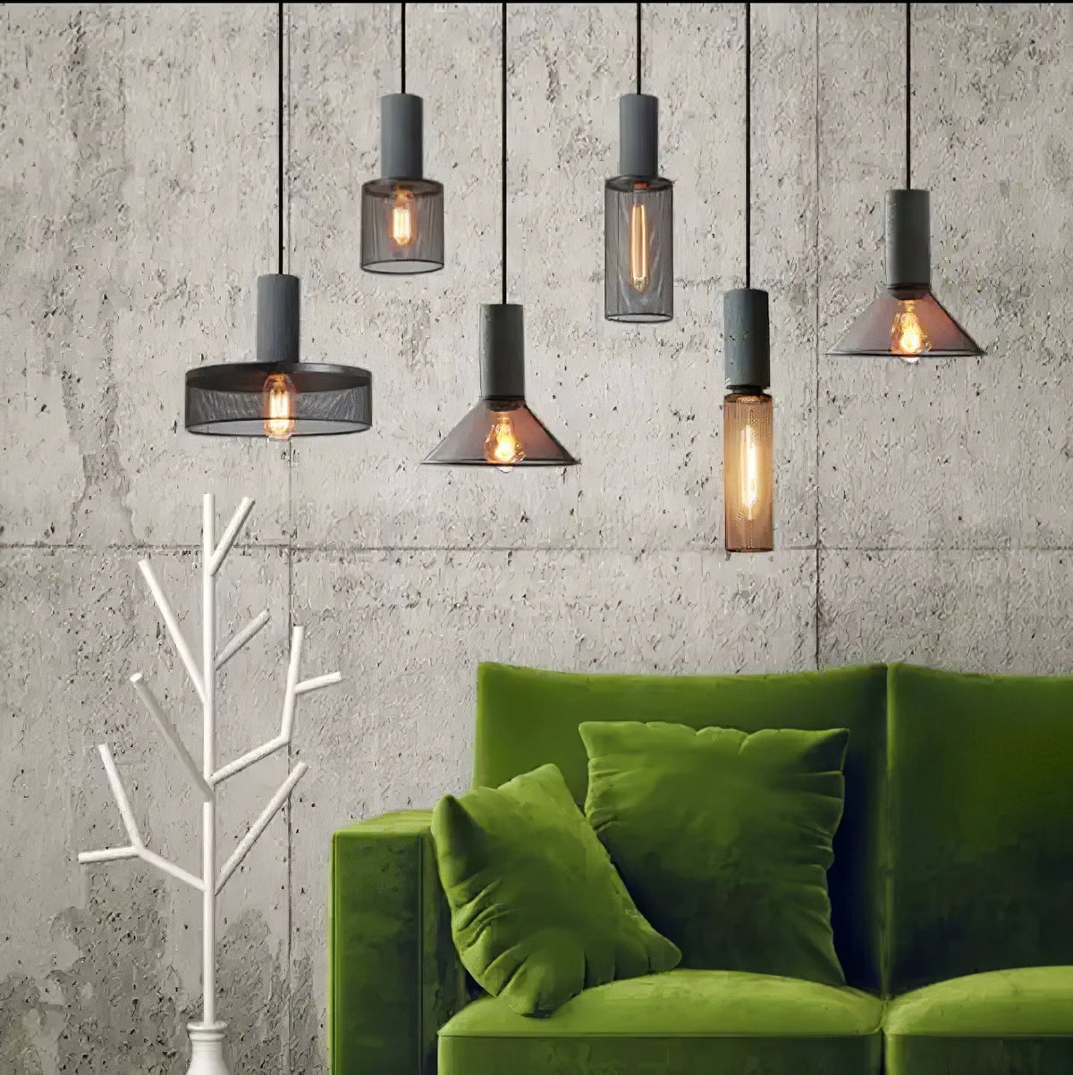 Hexa Cement Mesh Pendant Light