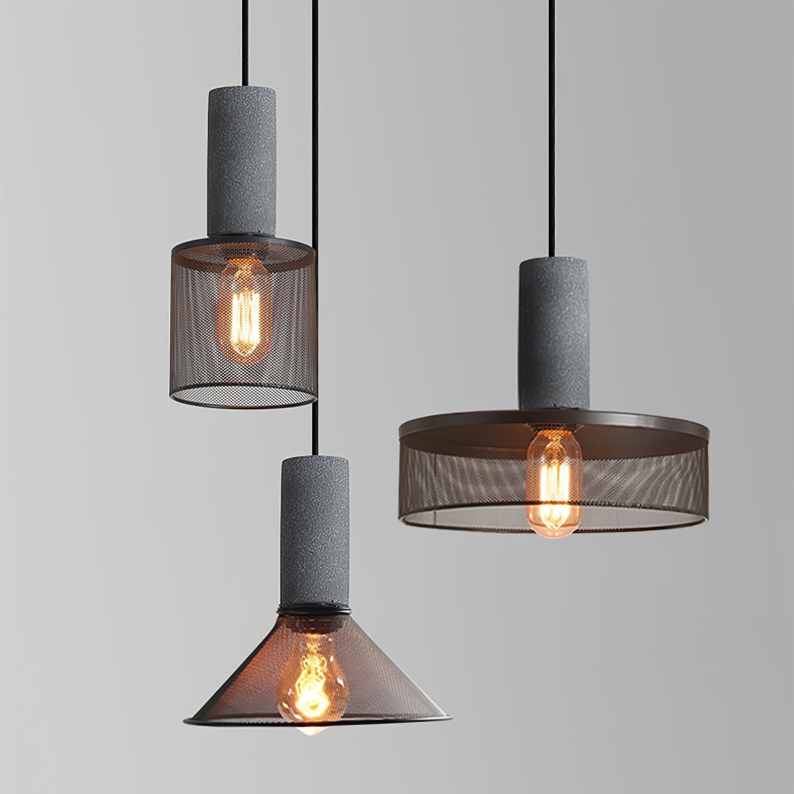 Hexa Cement Mesh Pendant Light