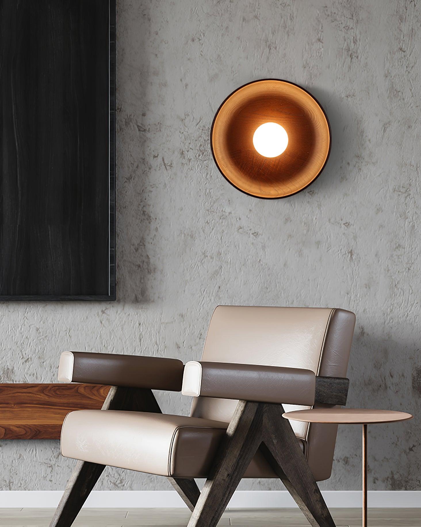 Sirixa Modern Minimalist Glass Wood Wall Lamp
