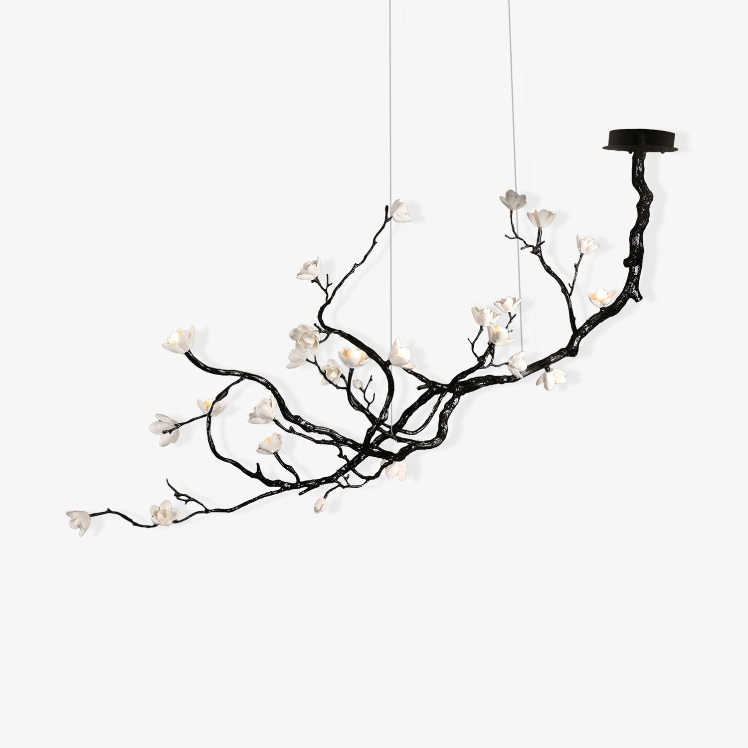 Fioeiel Chandelier Ceramic Flower Black Branch