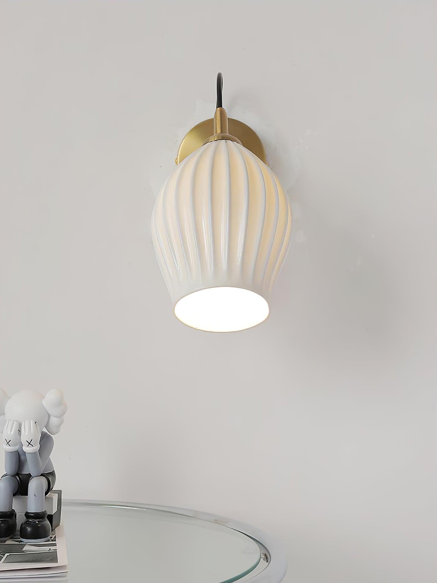 Zotalisra Modern Minimalist Ribbed Ceramic Wall light