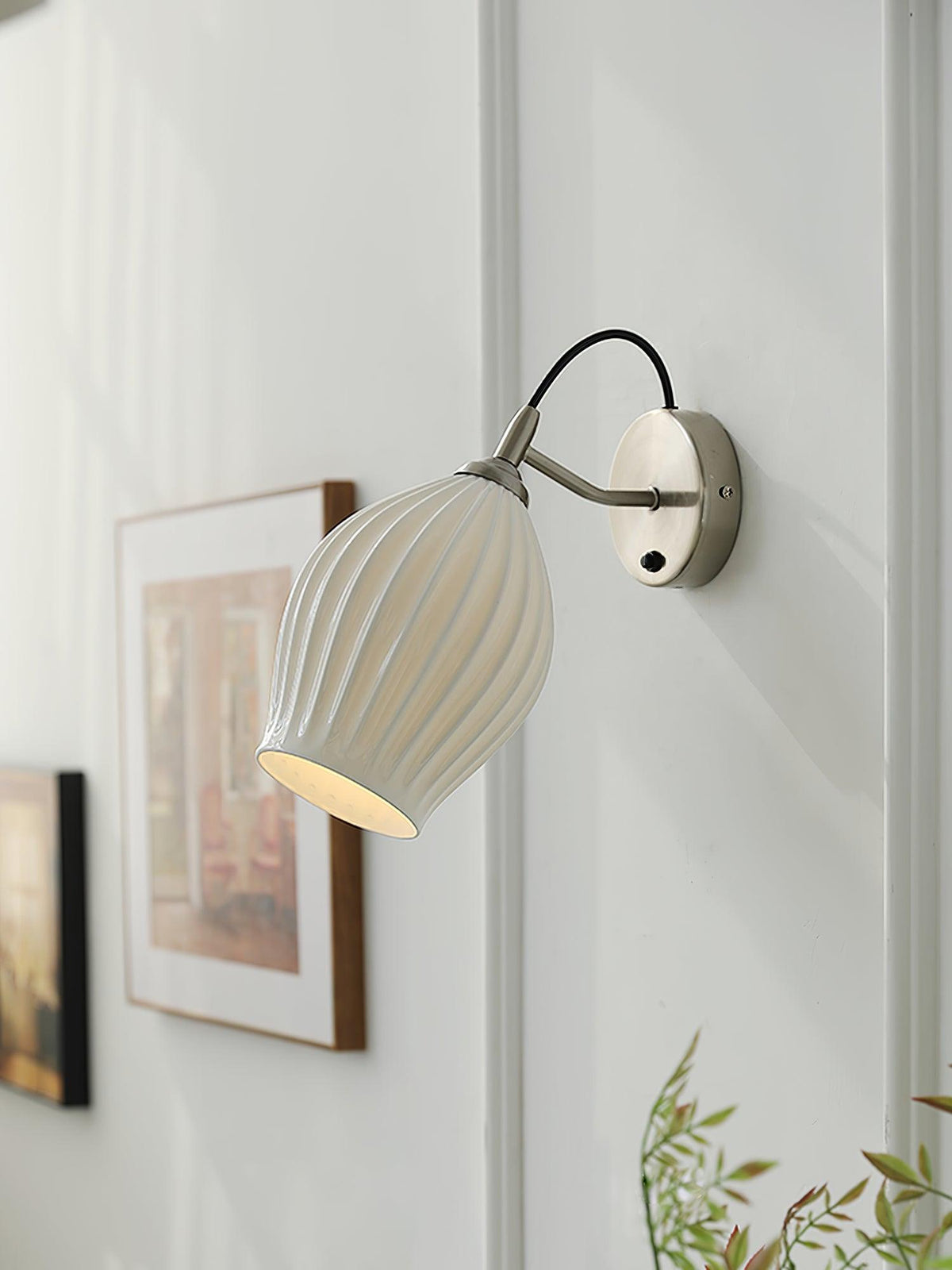 Zotalisra Modern Minimalist Ribbed Ceramic Wall light