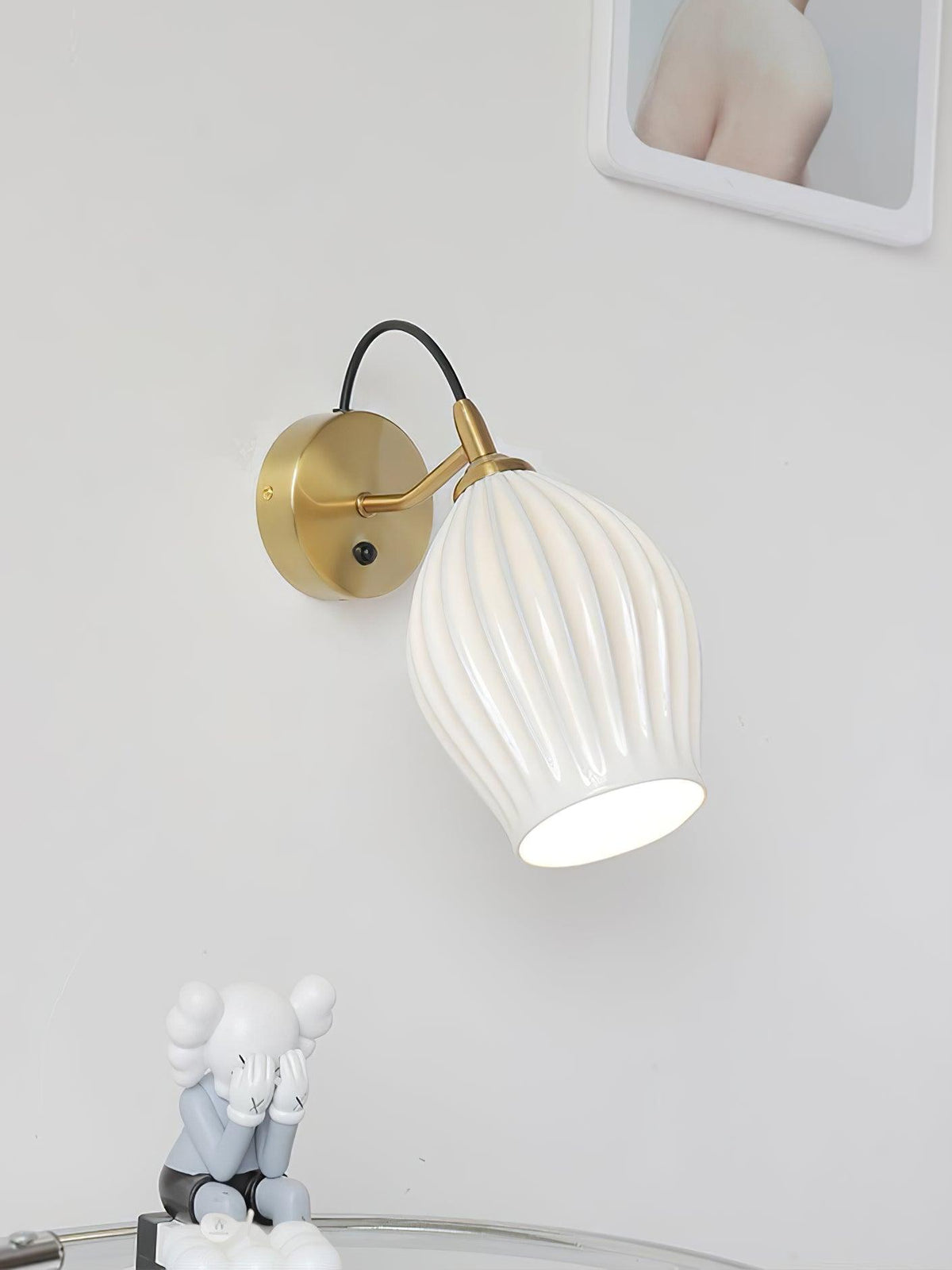 Zotalisra Modern Minimalist Ribbed Ceramic Wall light